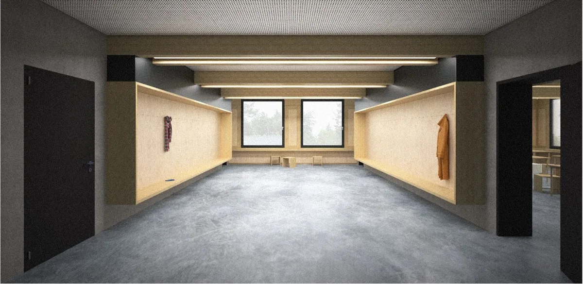 Blick in eine Garderobe.